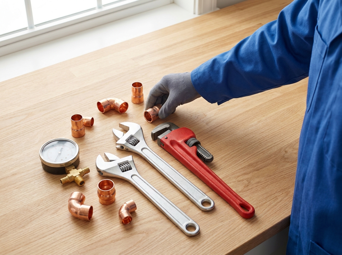 Licensed Chicago plumber's tools ready for the job